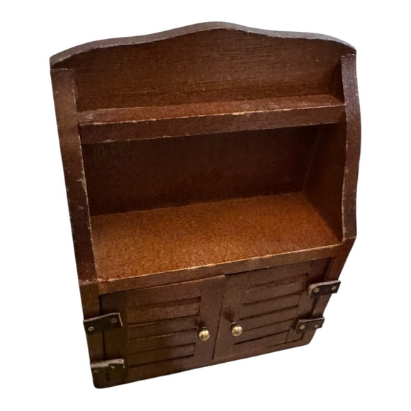 Vintage dollhouse furniture miniature cabinet hutch wood - Picture 5 of 6
